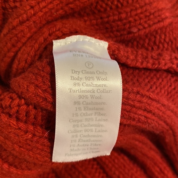 Everlane Wool Cashmere Rib Turtleneck high low, Size xxs - Picture 5 of 8